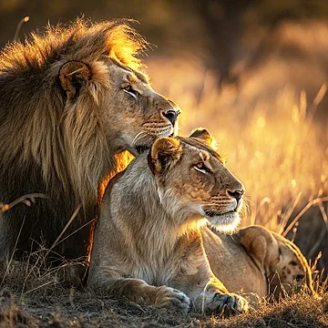 pngtree-elegant-sunset-portrait-of-a-lion-and-lioness-image_16937981.webp